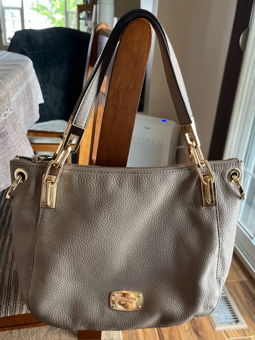 Michael Kors Tan Leather Bag, 9 inches high, 13 inches wide